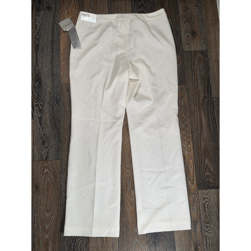 Kasper Kate Classic Fit Dress Pants Vanilla Ice Cream White Straight Leg Size 12 - Picture 5 of 6